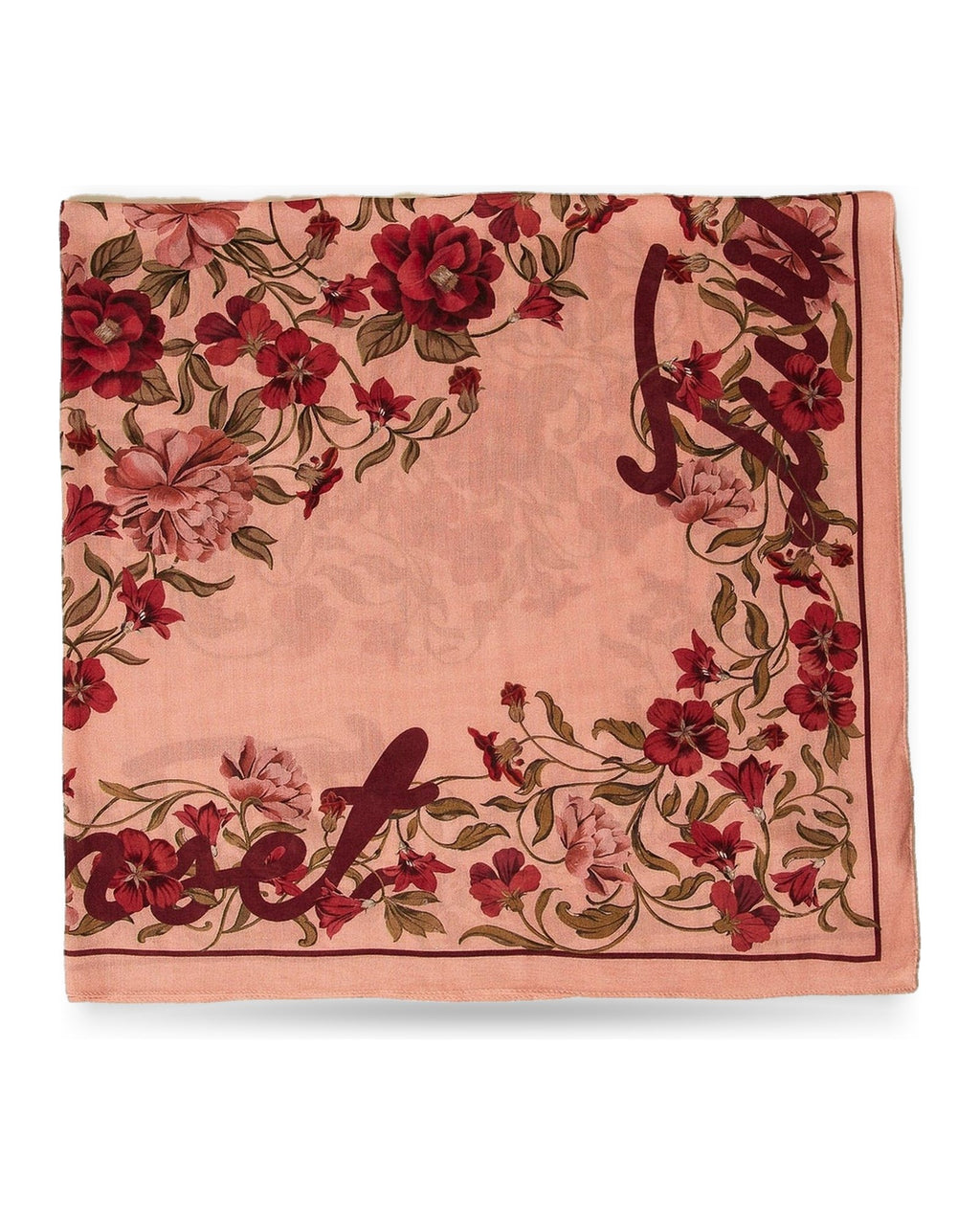 Sciarpe Donna Twinset - Kefia Con Stampa Cuore Floreale - Rosa/Rosso