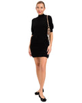 Vestiti casual Donna Twinset - Mini Abito A Lupetto E Gonna Punto Pelliccia - Nero