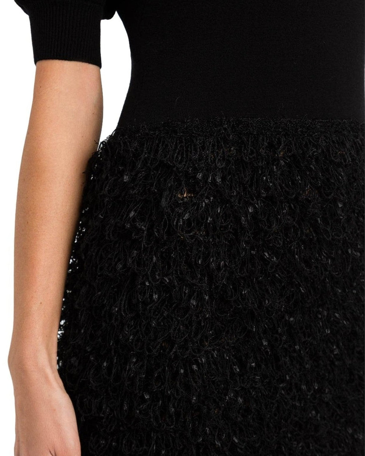 Vestiti casual Donna Twinset - Mini Abito A Lupetto E Gonna Punto Pelliccia - Nero