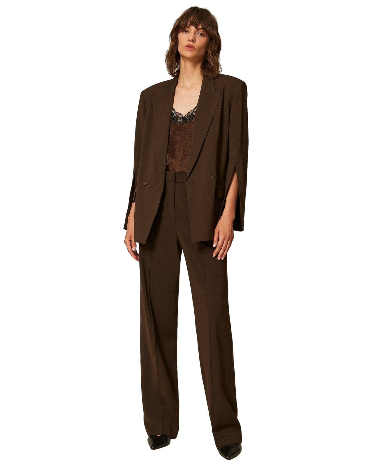 Pantaloni Donna Twinset - Pantalone C/Elastico - Marrone