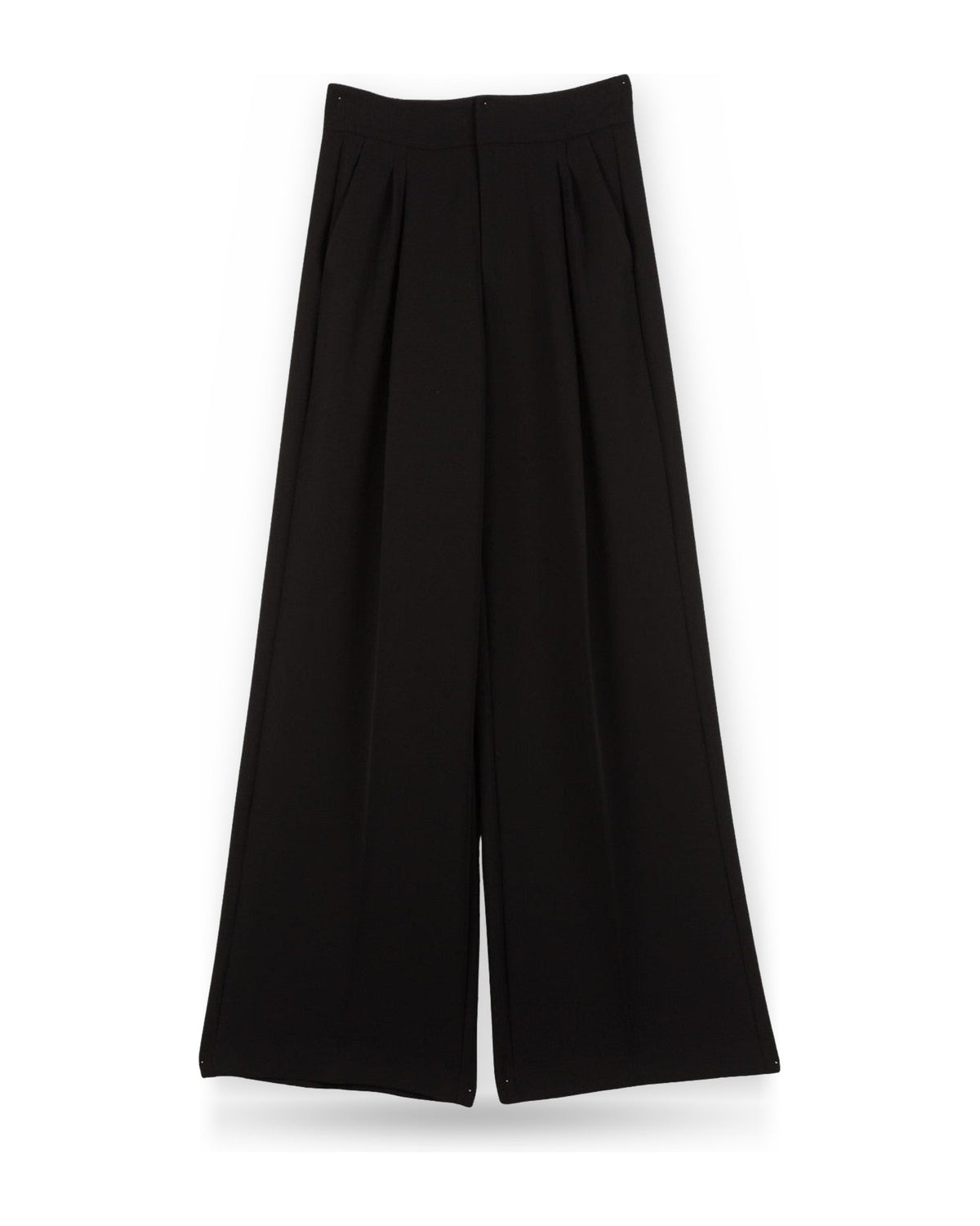 Pantaloni Donna Twinset - Pantalone Largo Con Pieghe - Nero
