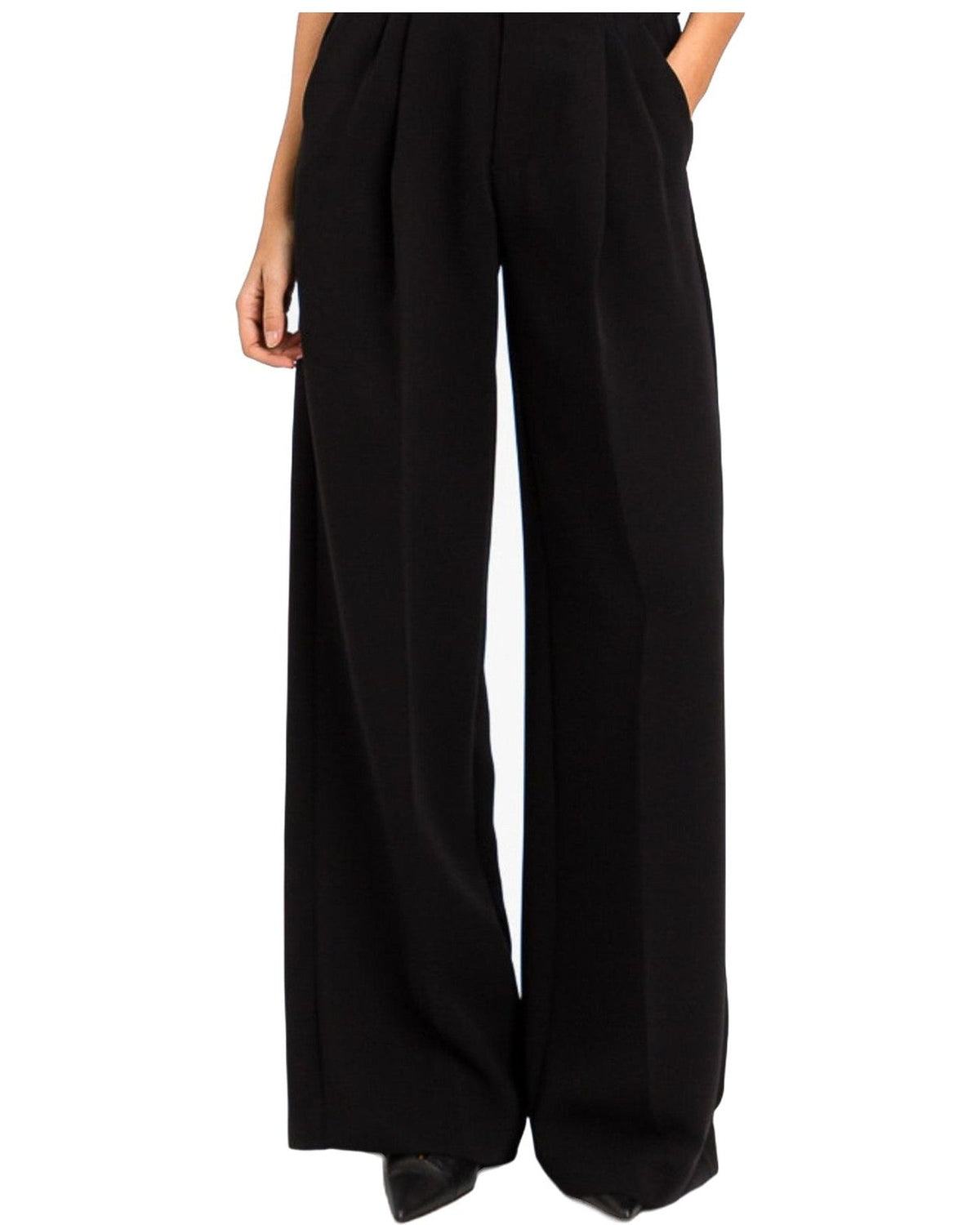Pantaloni Donna Twinset - Pantalone Largo Con Pieghe - Nero