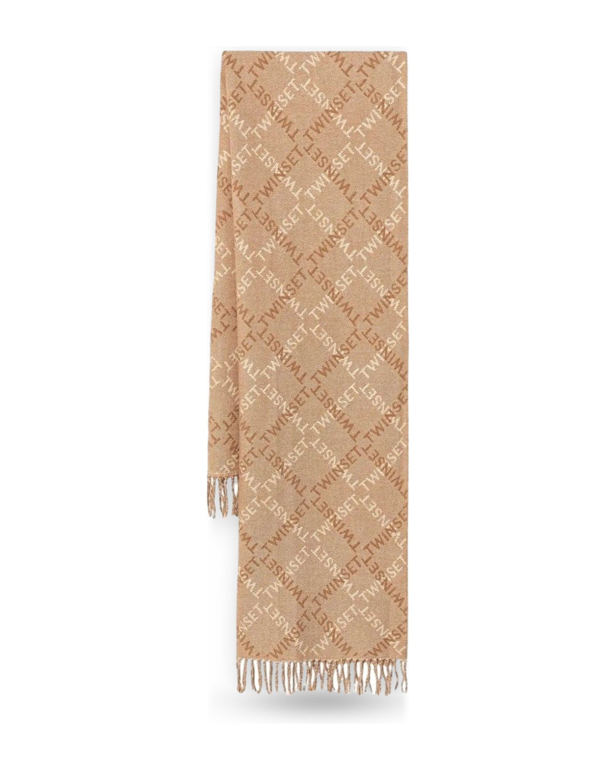 Sciarpe Donna Twinset - Sciarpa In Tessuto Jacquard - Beige