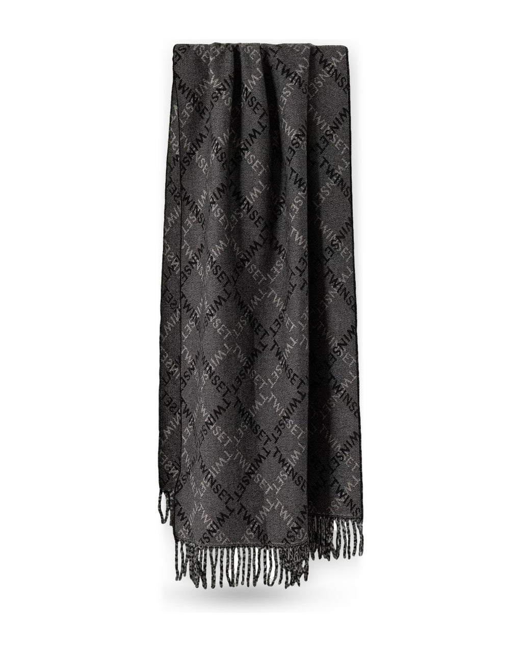 Sciarpe Donna Twinset - Sciarpa In Tessuto Jacquard - Nero