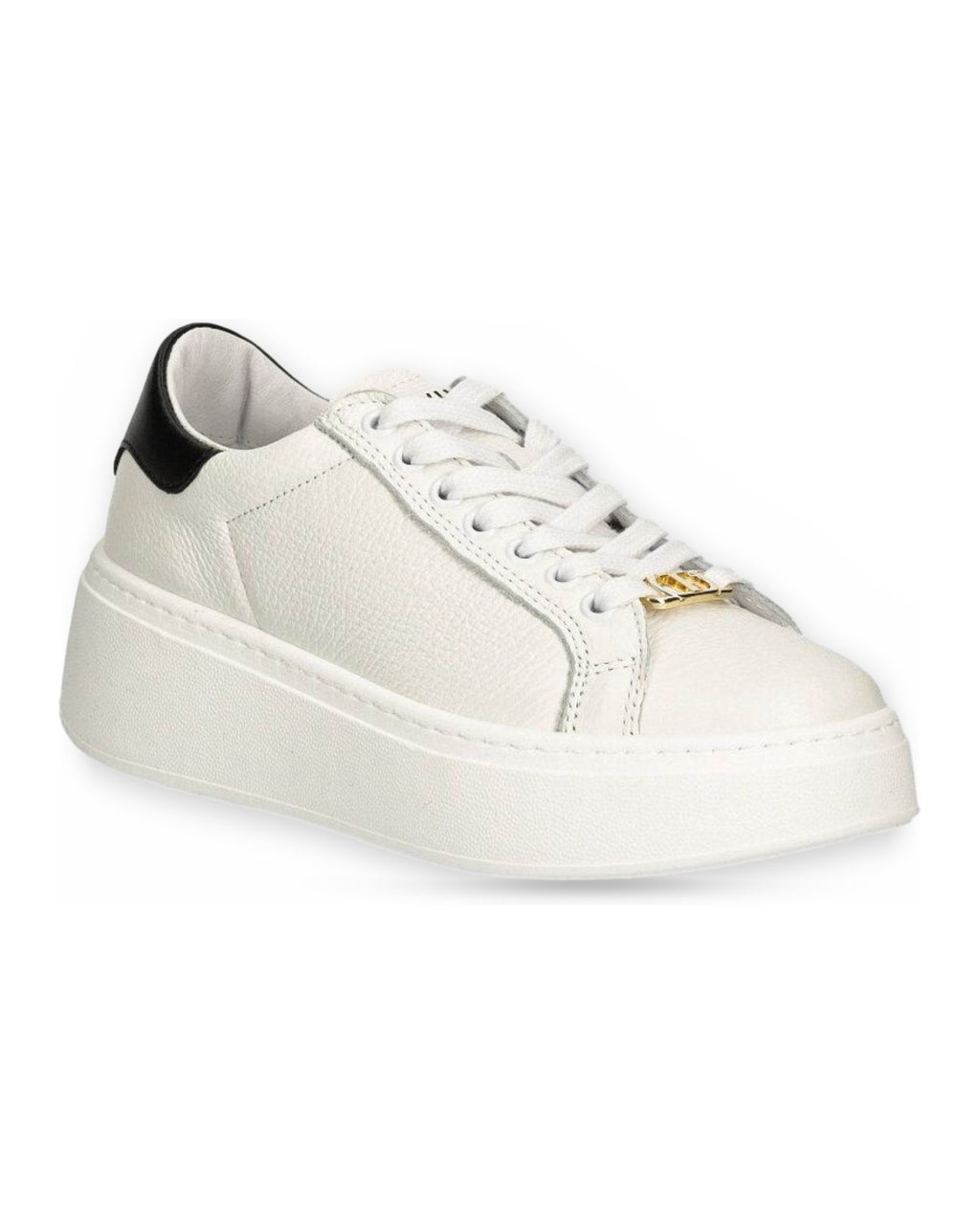Sneaker Donna Twinset - Sneaker Flatform In Pelle Back Bicolore - Bianco