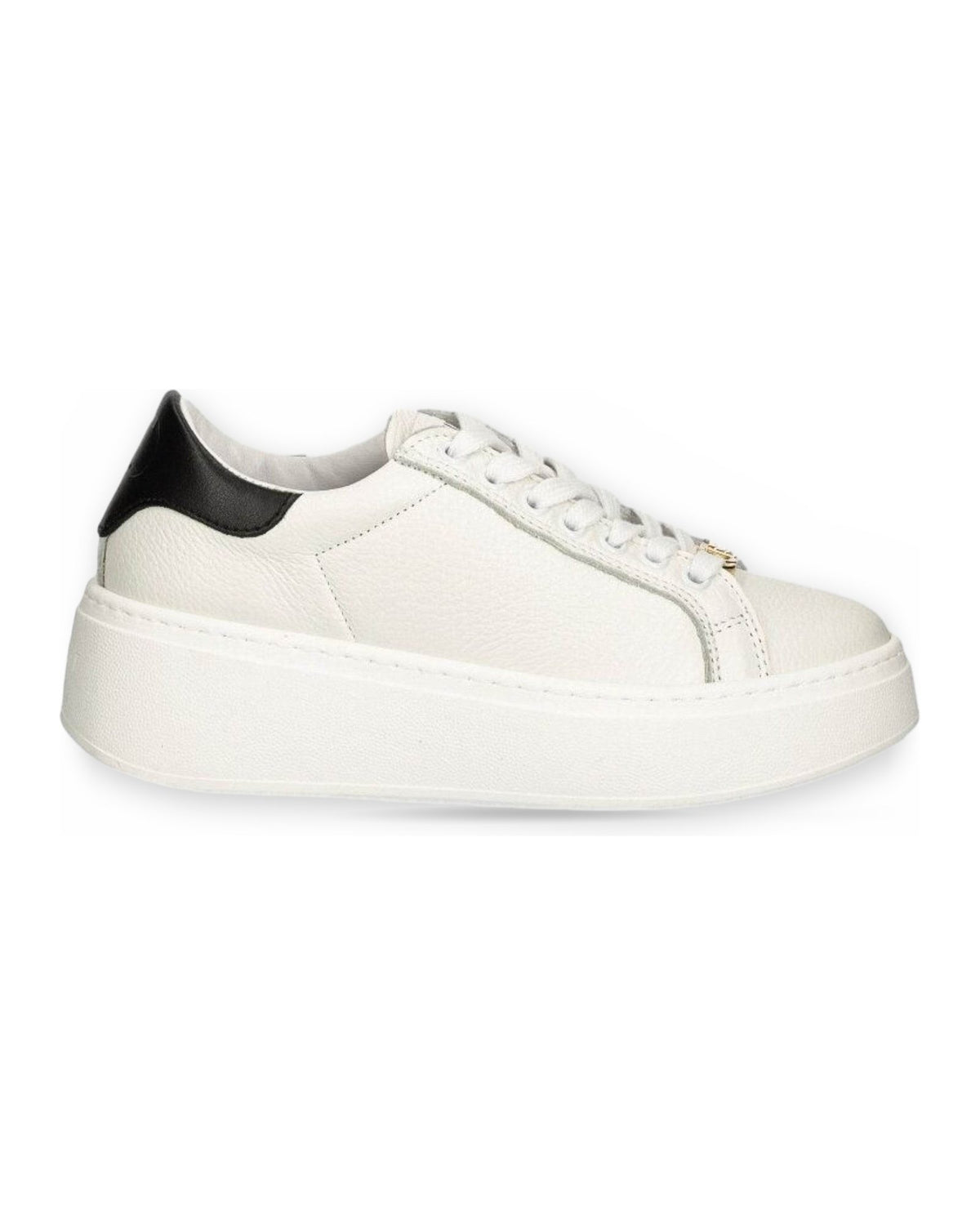 Sneaker Donna Twinset - Sneaker Flatform In Pelle Back Bicolore - Bianco
