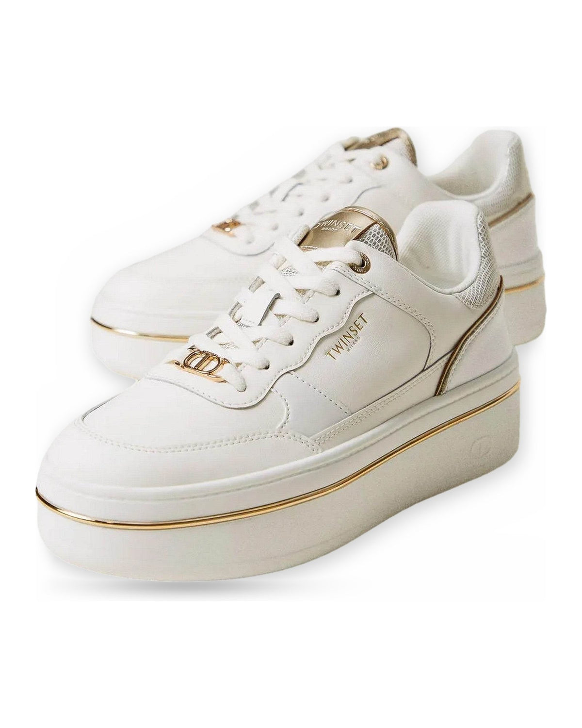 Sneaker Donna Twinset - Sneaker In Pelle 251TCP014 - Bianco