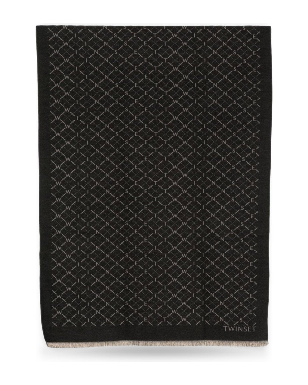 Stole Donna Twinset - Stola In Tessuto Jacquard 262TA4300 - Nero/Grigio