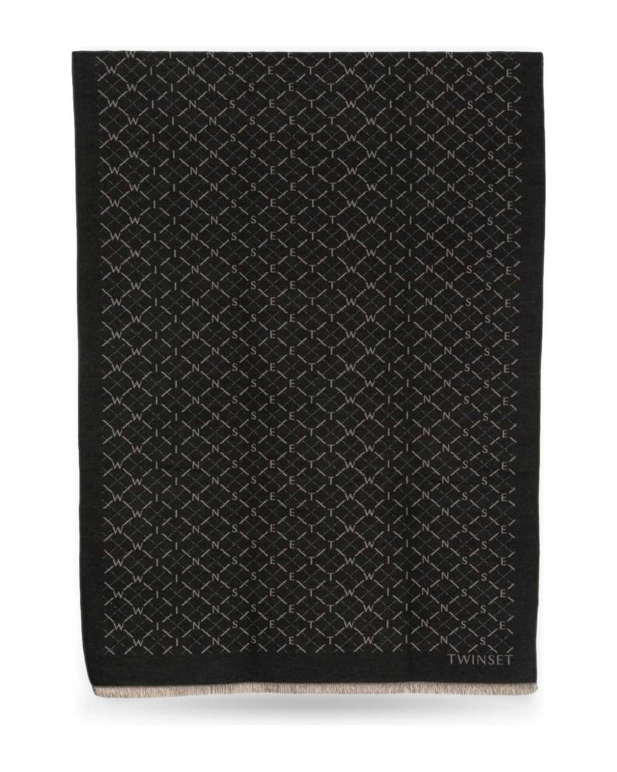 Stole Donna Twinset - Stola In Tessuto Jacquard 262TA4300 - Nero/Grigio