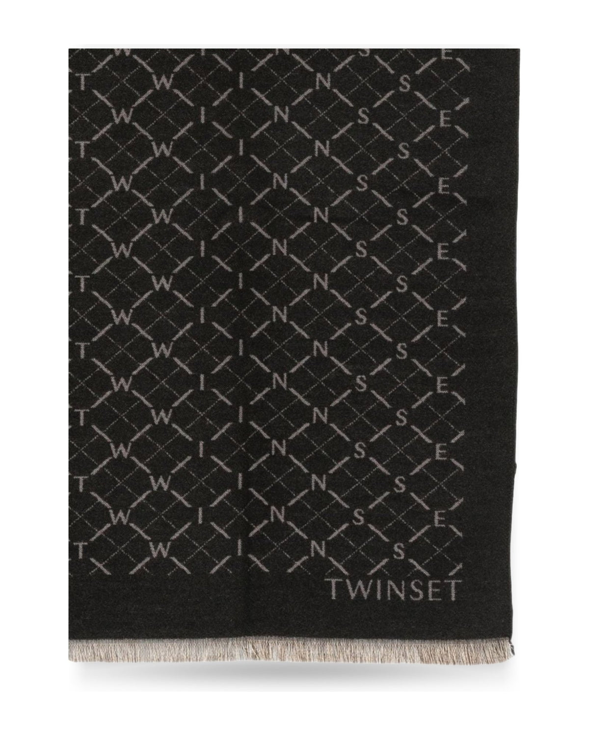 Stole Donna Twinset - Stola In Tessuto Jacquard 262TA4300 - Nero/Grigio