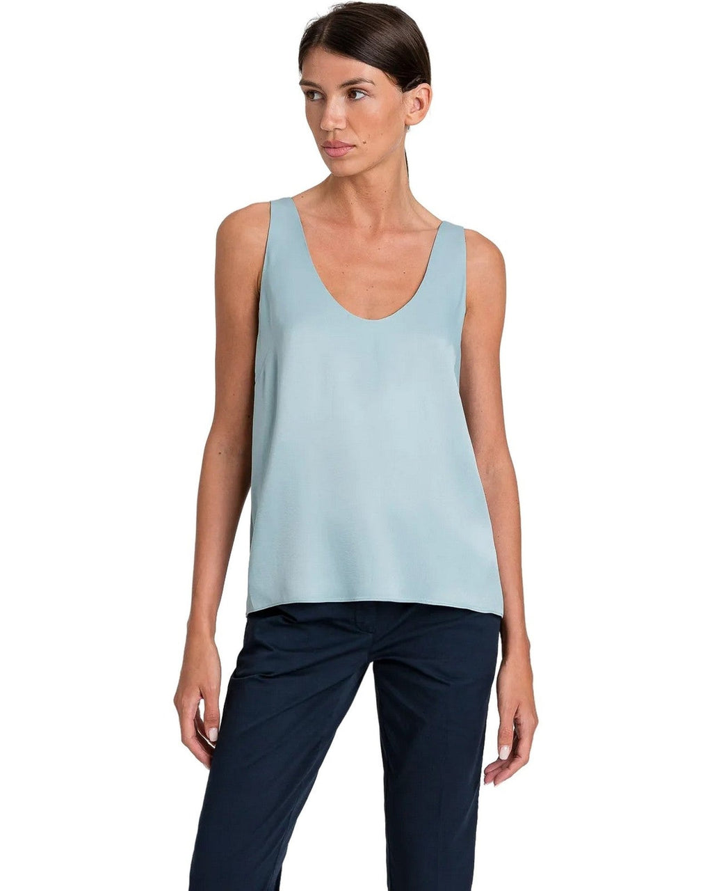 Canotte e top Donna Twinset - Top Con Spalla Larga - Azzurro