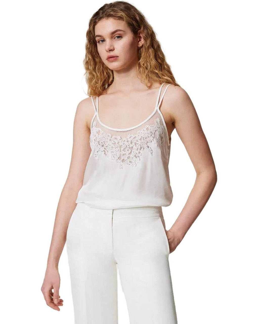 Canotte e top Donna Twinset - Top Ricamato - Bianco