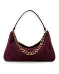 Borse a spalla Donna Twinset - Tracolla Grande In Camoscio/Manico In Catena Logo - Bordeaux