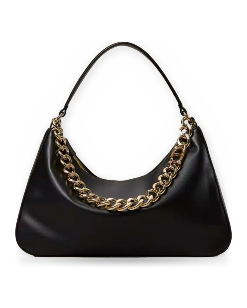 Borse a spalla Donna Twinset - Tracolla Liliane Grande In Pelle C/Catena - Nero