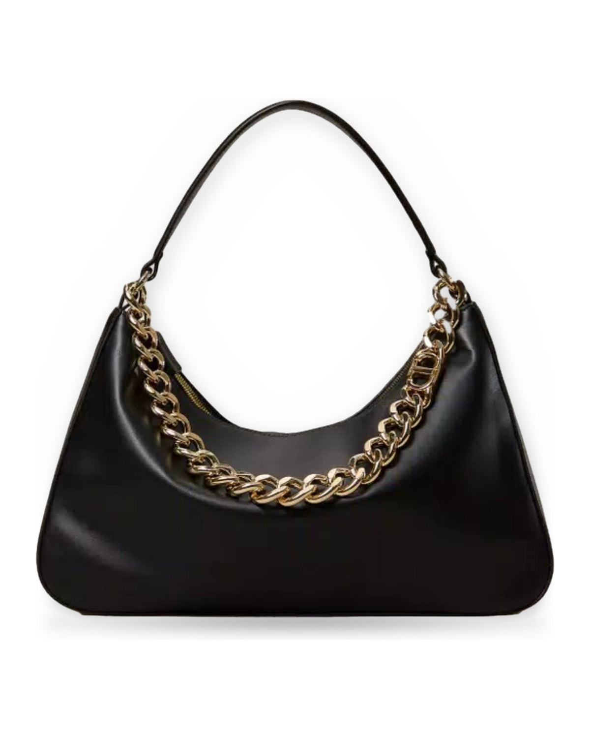 Borse a spalla Donna Twinset - Tracolla Liliane Grande In Pelle C/Catena - Nero
