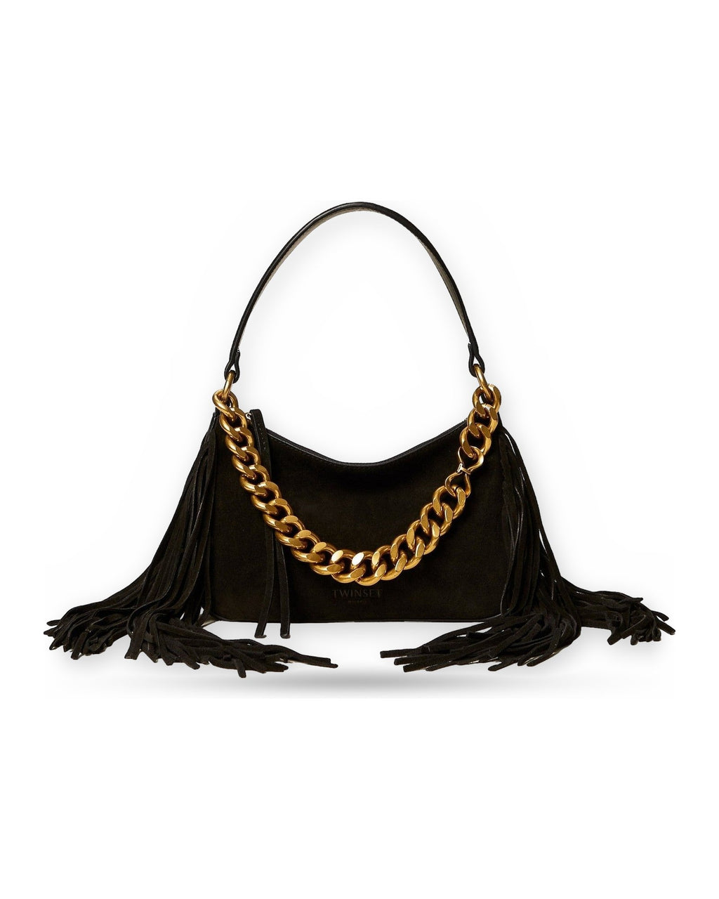 Borse a tracolla Donna Twinset - Tracolla "liliane" Piccola C/Frange In Pelle - Nero