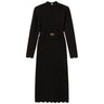 Vestiti casual Donna Twinset - Abito Lungo A Lupetto Bordi Cappette E Cintura - Nero