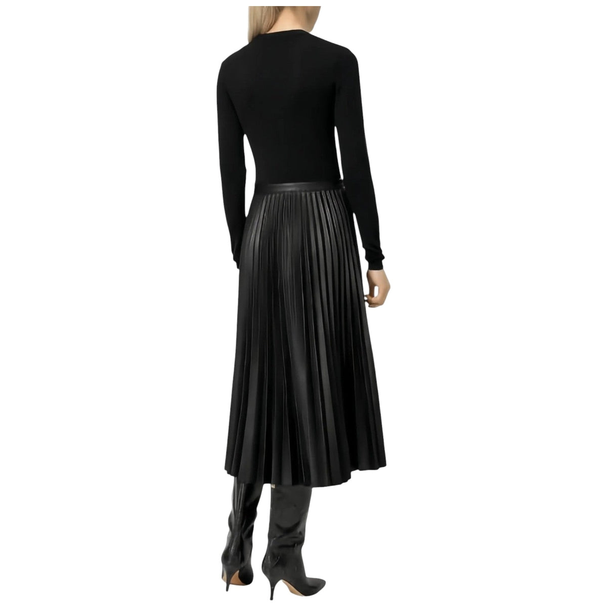 Vestiti casual Donna Twinset - Abito In Tessuto Spalmato E Maglia - Nero