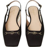 Scarpe con tacco Donna Twinset - Sling Back Raso C/Punta Quadrata E Morsetto Oval - Nero
