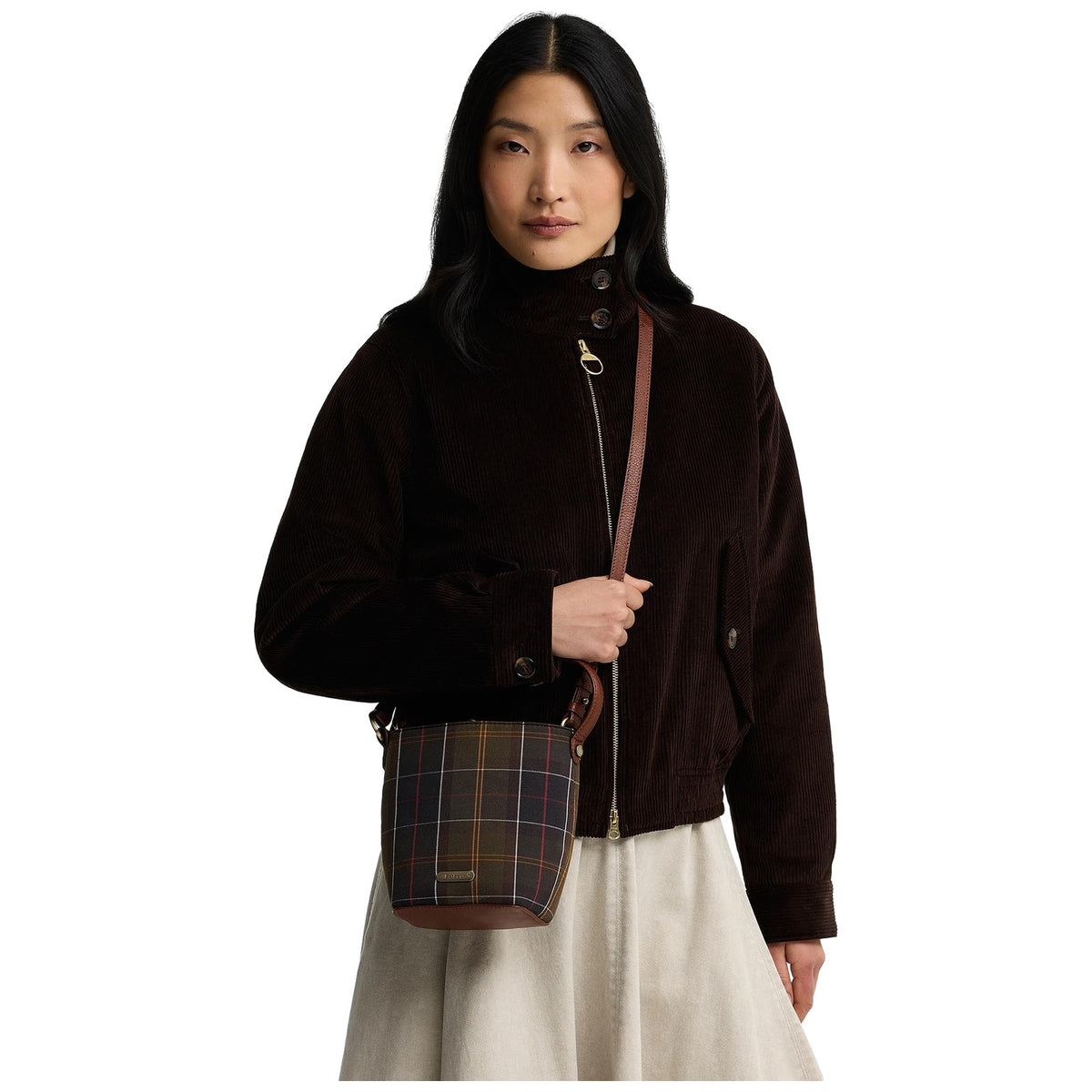 Borse a spalla Donna Barbour - Cedar Mini Tartan Bucket Bag - Multicolore
