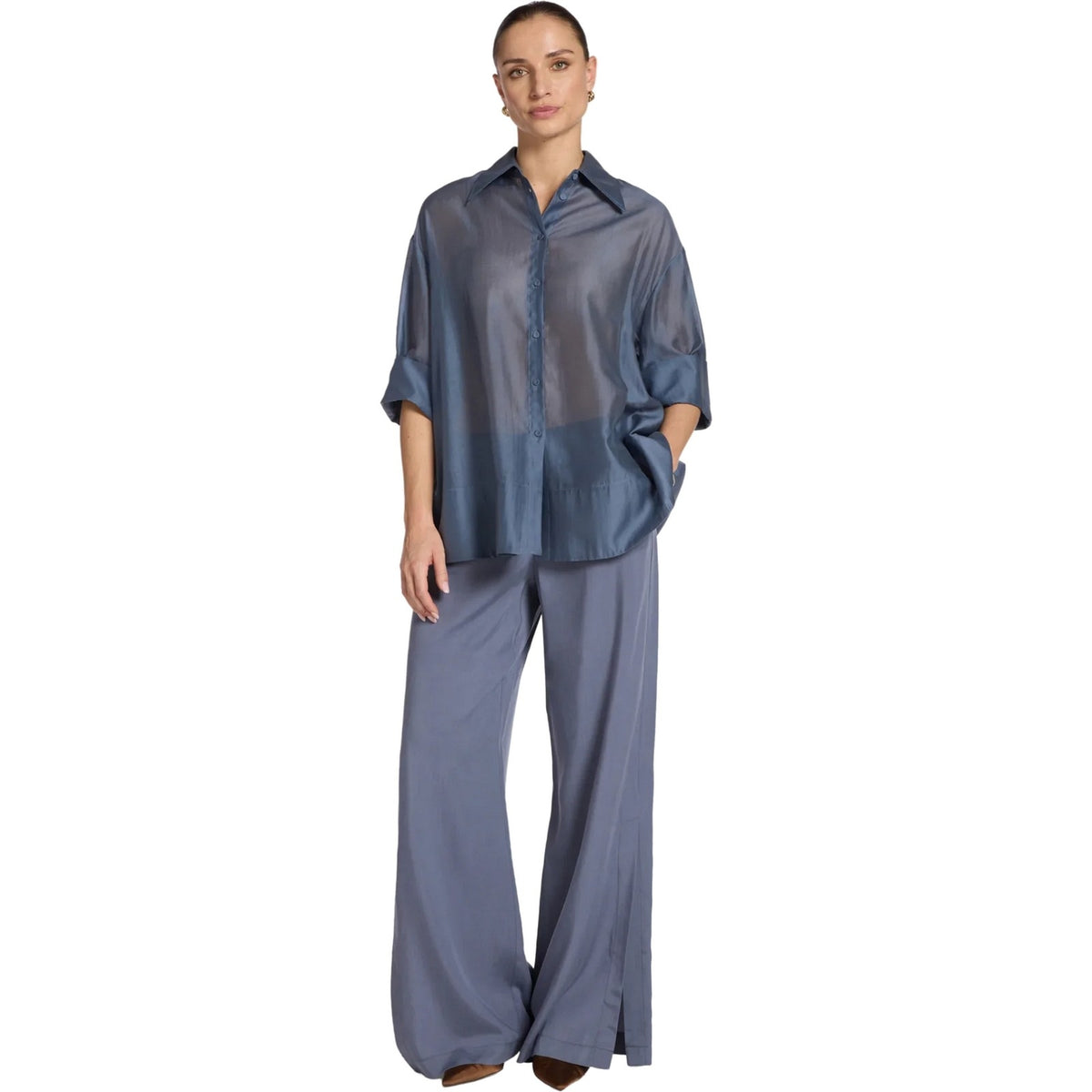 Bluse e camicie Donna Elena Miro' - Camicia - Blu-Gianni Foti