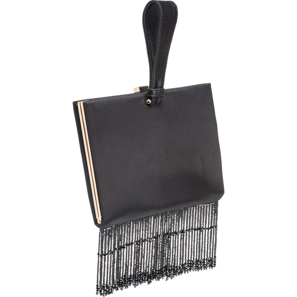 Borse a mano Donna Pinko - Pouch Soft Satin + Frange - Nero