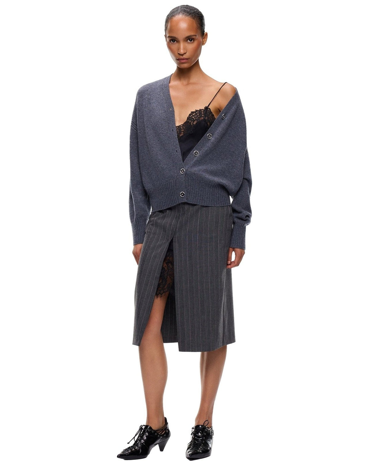 Cardigan Donna Pinko - Vienna Cardigan 90 Lana 10 Cas - Grigio