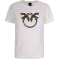 T-shirt Donna Pinko - Quentin T-Shirt Jersey Ricamo - Bianco