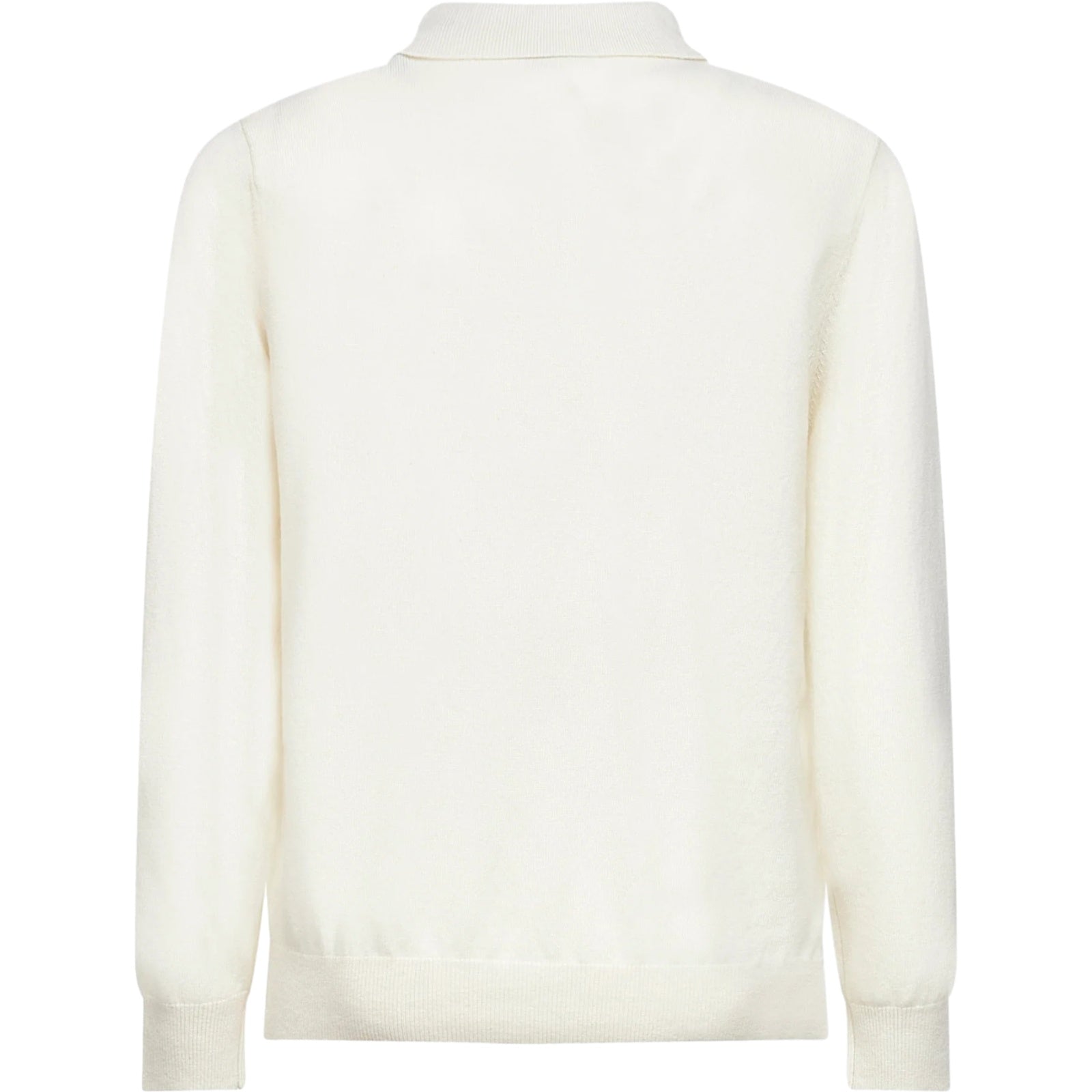 Polo a manica lunga Uomo Mc2 Saint Barth - Knit Long Sleeve Polo - Bianco