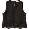 Canotte e top Donna Twinset - Top Con Pizzo Intarsiato - Nero