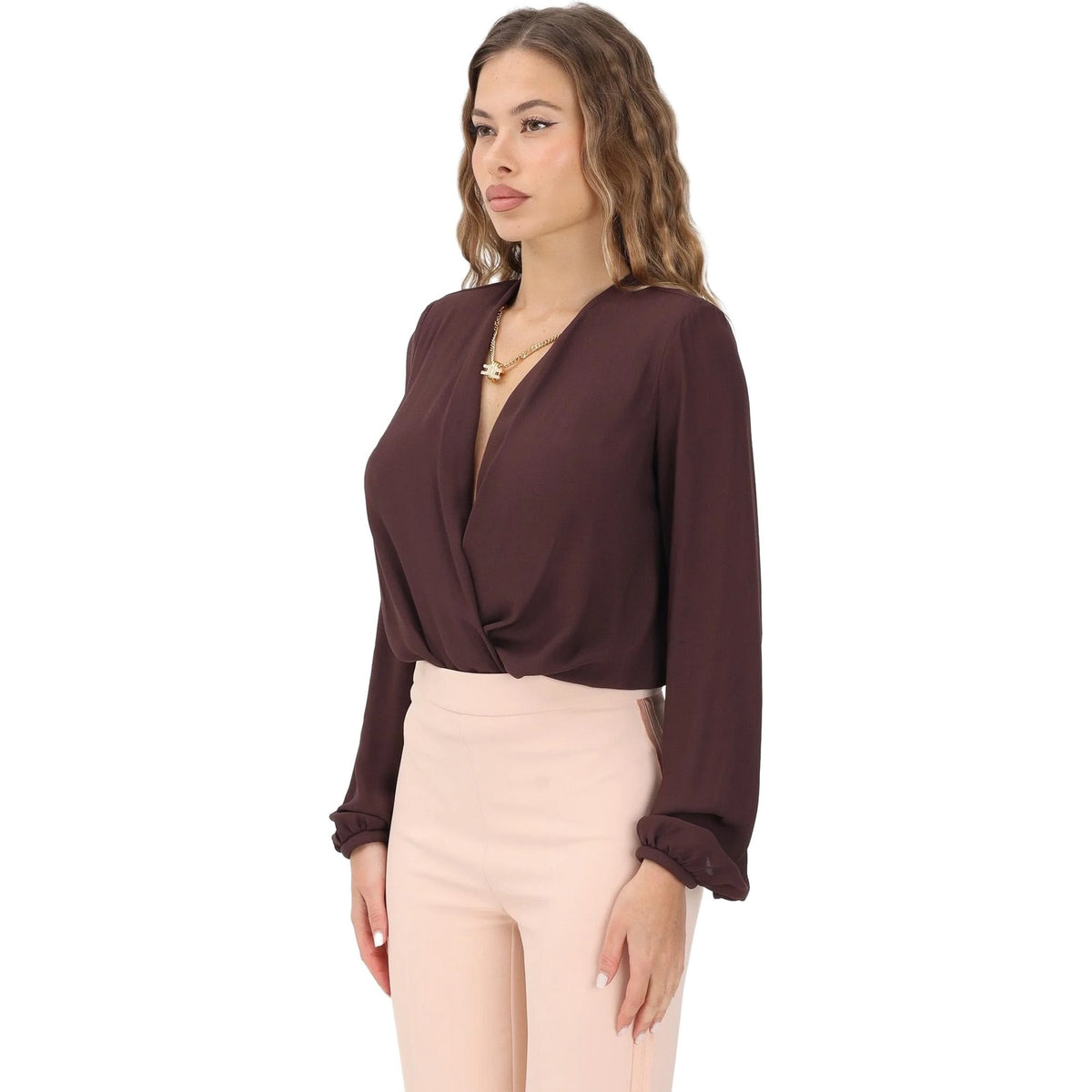 Bluse e camicie Donna Elisabetta Franchi - Camicia a body - Marrone