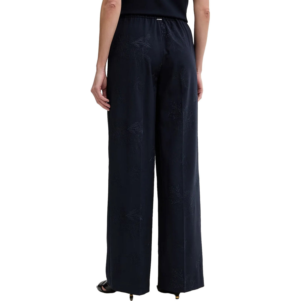 Pantaloni Donna Twinset - Pantalone Palazzo Ricamato C/Elastico Dietro - Blu