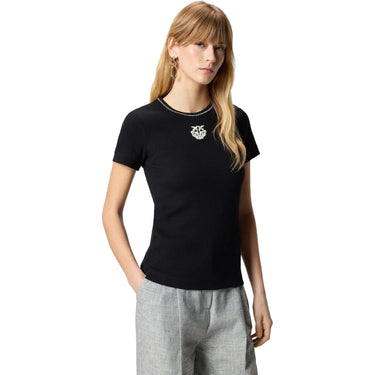 T-shirt Donna Pinko - Brugherio T-Shirt Costina Logo - Nero di Pinko su Gianni Foti
