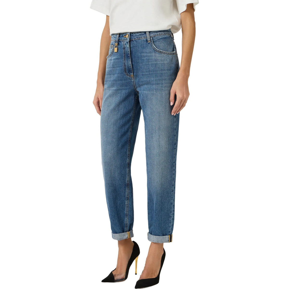 Pantaloni Donna Elisabetta Franchi - Pantalone mod. jeans - Blu