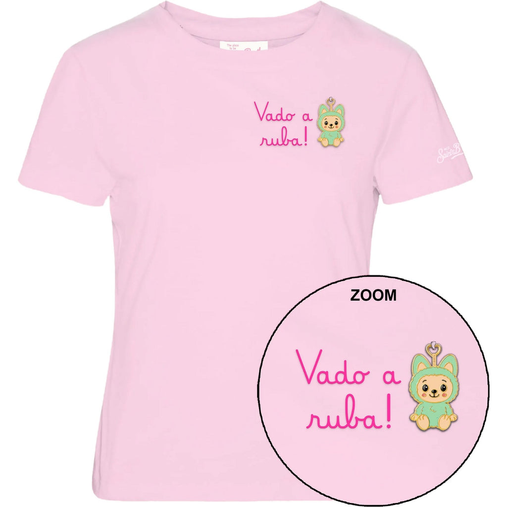 T-shirt Donna Mc2 Saint Barth - Cotton Crew Neck T-Shirt - Rosa
