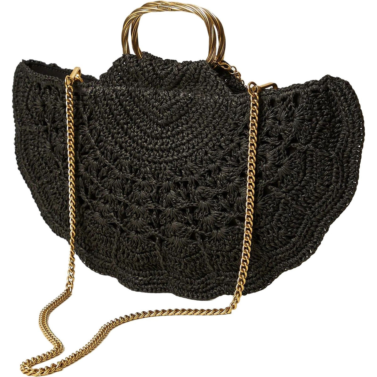 Pochette e Clutch Donna Twinset - Clutch Effetto Paglia Con Maniglia - Nero