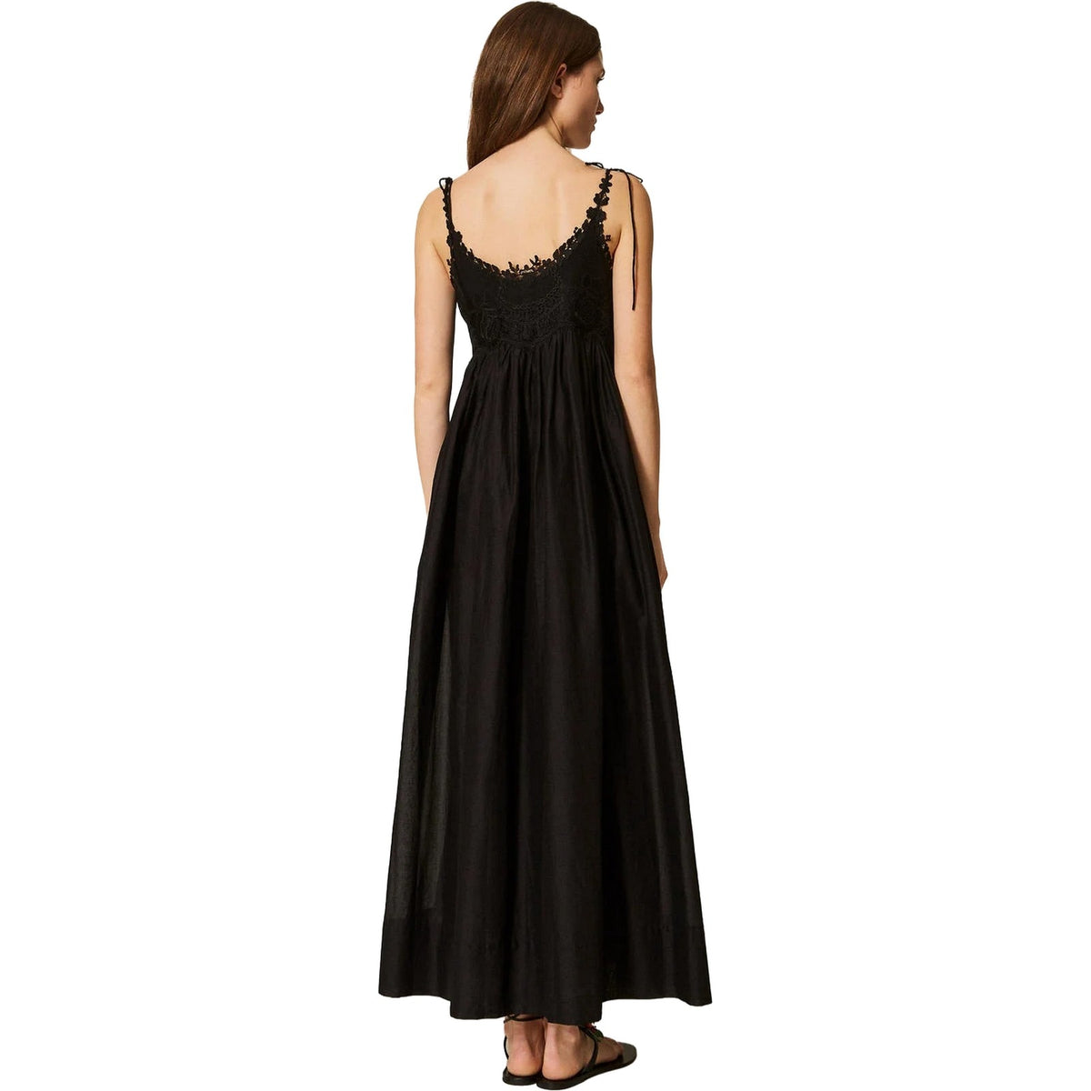 Vestiti da sera e cerimonia Donna Twinset - Abito Lungo Con Spallini - Nero