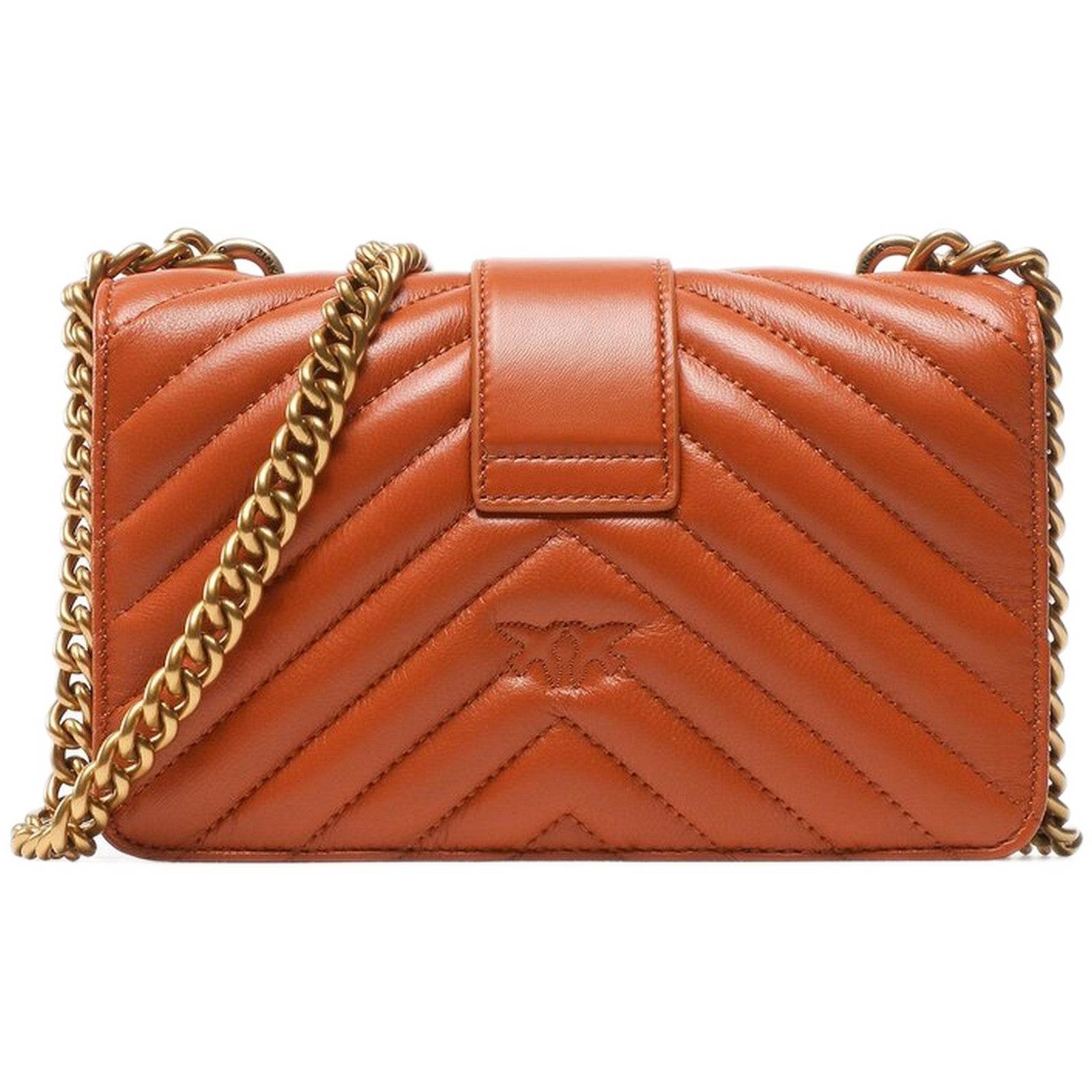 Borse a spalla Donna Pinko - Love One Mini Cl Sheep Nappa C - Marrone