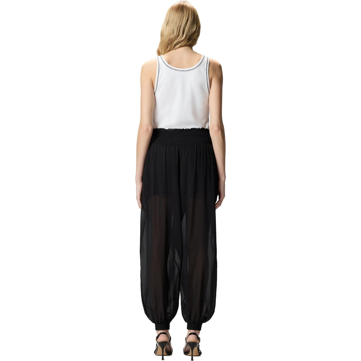 Canotte e top Donna Pinko - Bitetto Canotta Costina Logo T - Bianco