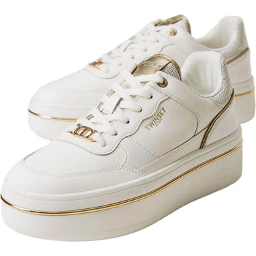 Sneaker Donna Twinset - Sneaker In Pelle - Bianco-Gianni Foti