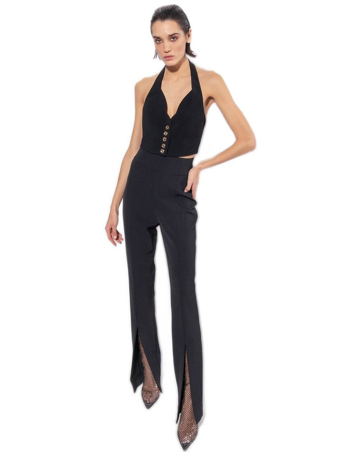 Pantaloni Donna Pinko - Zannone Pantalone Crepe Stretch - Nero